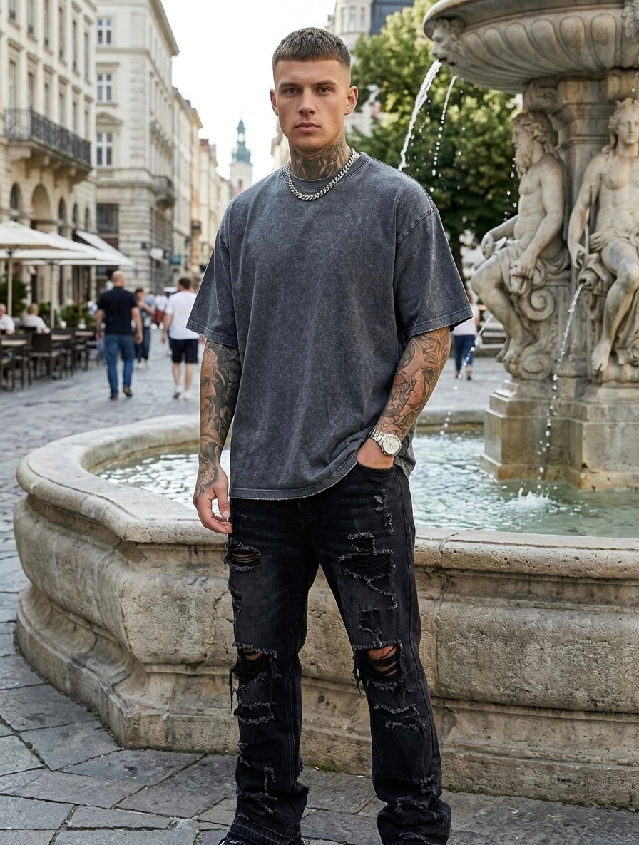 VINTAGE ACID WASH OVERSIZE TEE